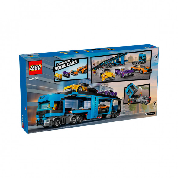 Конструктор LEGO City 60408 Грузовик-автовоз со спортивными автомобилями в Самаре