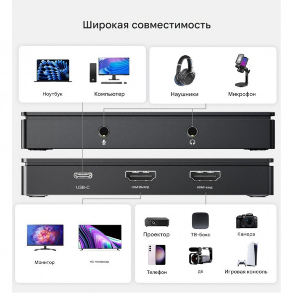 Карта видеозахвата UGREEN CM630 HDMI 4K60Hz в Самаре